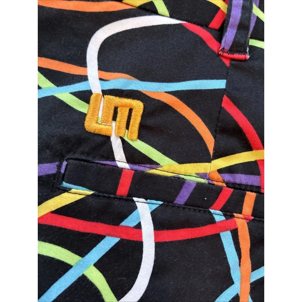 Loudmouth Unisex Multicolor Geometric Retro Shorts size 34 Golf